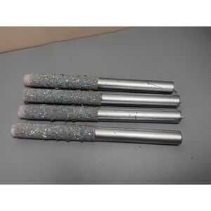 Silver Glitter Decorative Candles Set Metallic Sparkle Home Decor (4 Pieces)